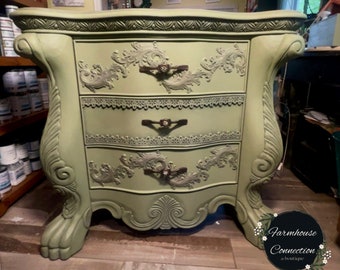 Painted Dresser/Large Side Table or Nightstand, Sage Green, Jaelynn