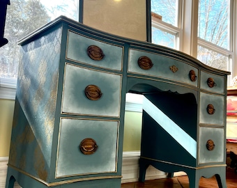 Painted Vintage Vanity/Desk - LUCIA