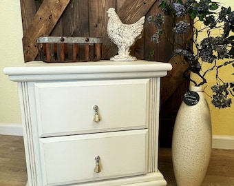 Painted End Table, White and Sage, LYNN