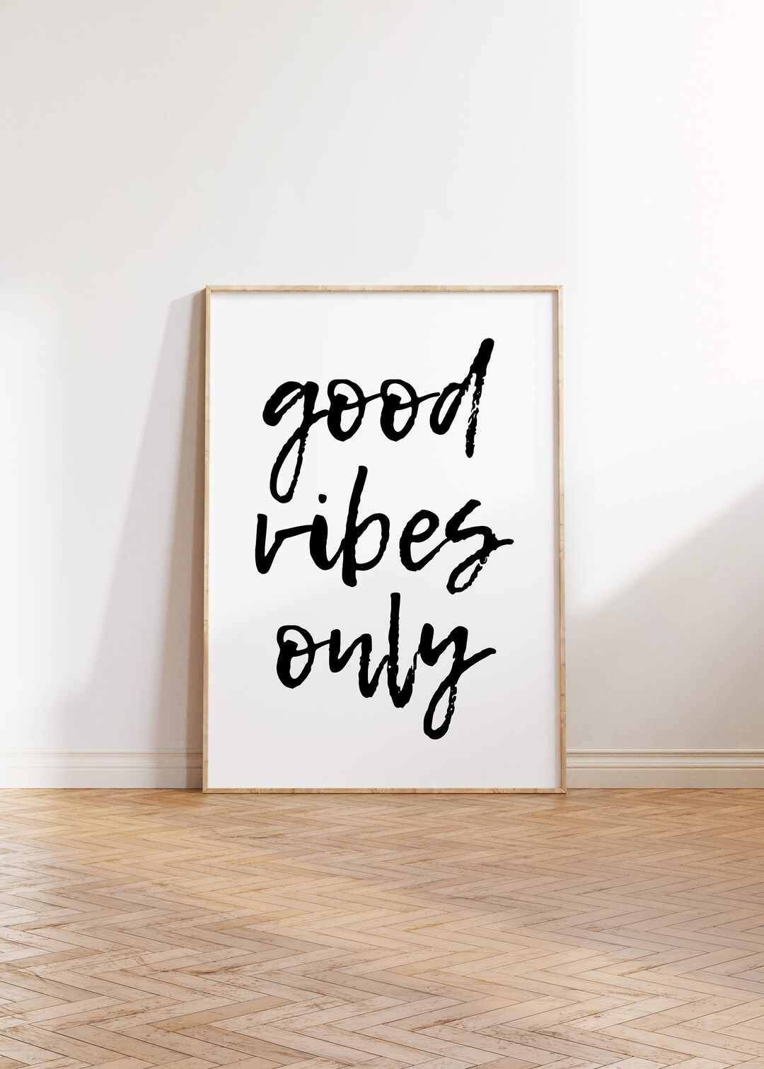 Good Vibes Only Black and White Wall Decor, Printable Minimalist Art
