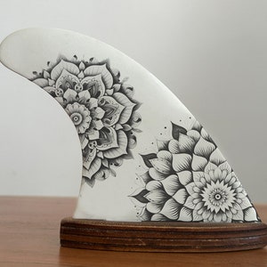 Decorated Surfboard Fin - Mandalas