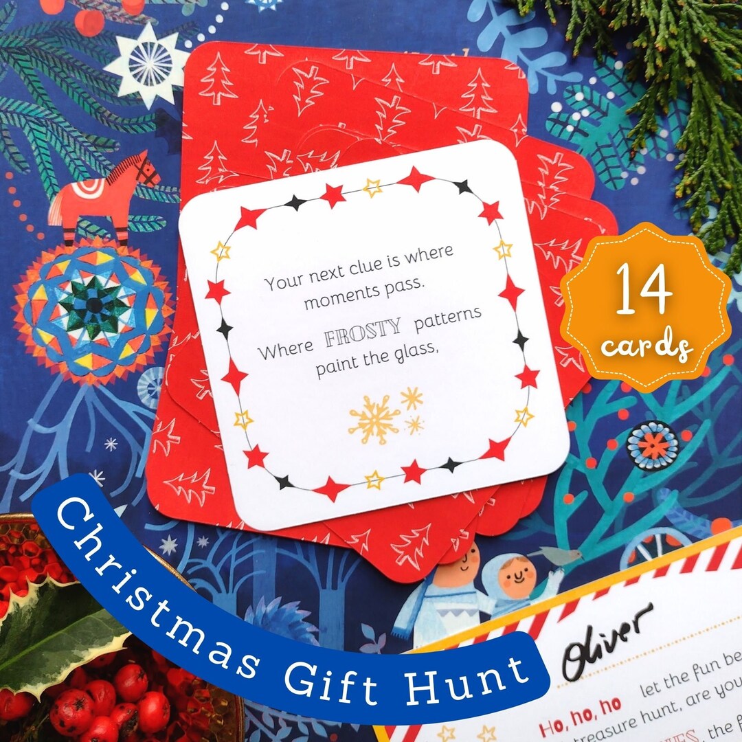 Christmas Scavenger Hunt Clue Cards Christmas Treasure Hunt, Santa ...