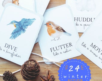 Winter Movement Cards | Montessori Motor Skills Card Game (Digital Download)