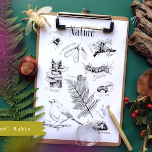 Nature Scavenger Hunt | Outdoor Activity Kids, Nature Hunt, Woodland Walk, Forest School Montessori Homeschooling, Printable Scavenger