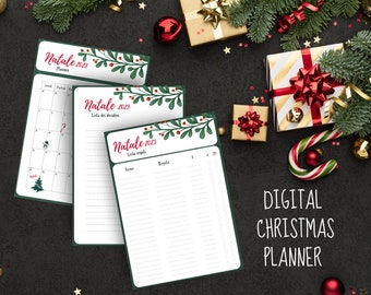 Set per organizzare il Natale: calendario, planner per regali, lista dei desideri File A4 download istantaneo