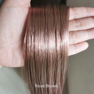 Saran Doll Hair for Custom Reroot (23" Long) Rose Brown