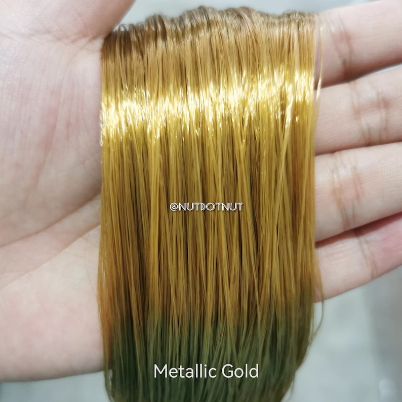 Saran Doll Hair for Custom Reroot (23" Long) Metallic Gold