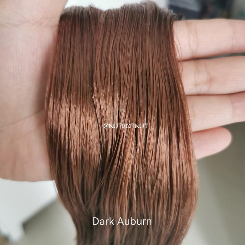 Saran Doll Hair for Custom Reroot (23" Long) Dark Auburn