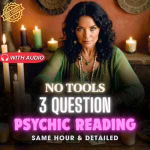 3 Question Tarot and Psychic Reading, Same Hour Reading, Intuitive Psychic Reading, Full Spread Reading, Future Love Reading, Honest Reading