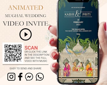 Indian Wedding Invitation Animated Digital | Desi Card Invite, Hindu Wedding Invite, Muslim E-Card, South Indian Wedding