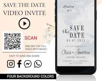 Destination Wedding Save the Date Video Invitation: World Map (Digital)