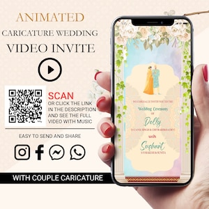 Digital Indian Video Invite, Hindu Wedding Video, Save The Date Video Indian, Video Invitation Indian Custom, Animate Indian Invitation