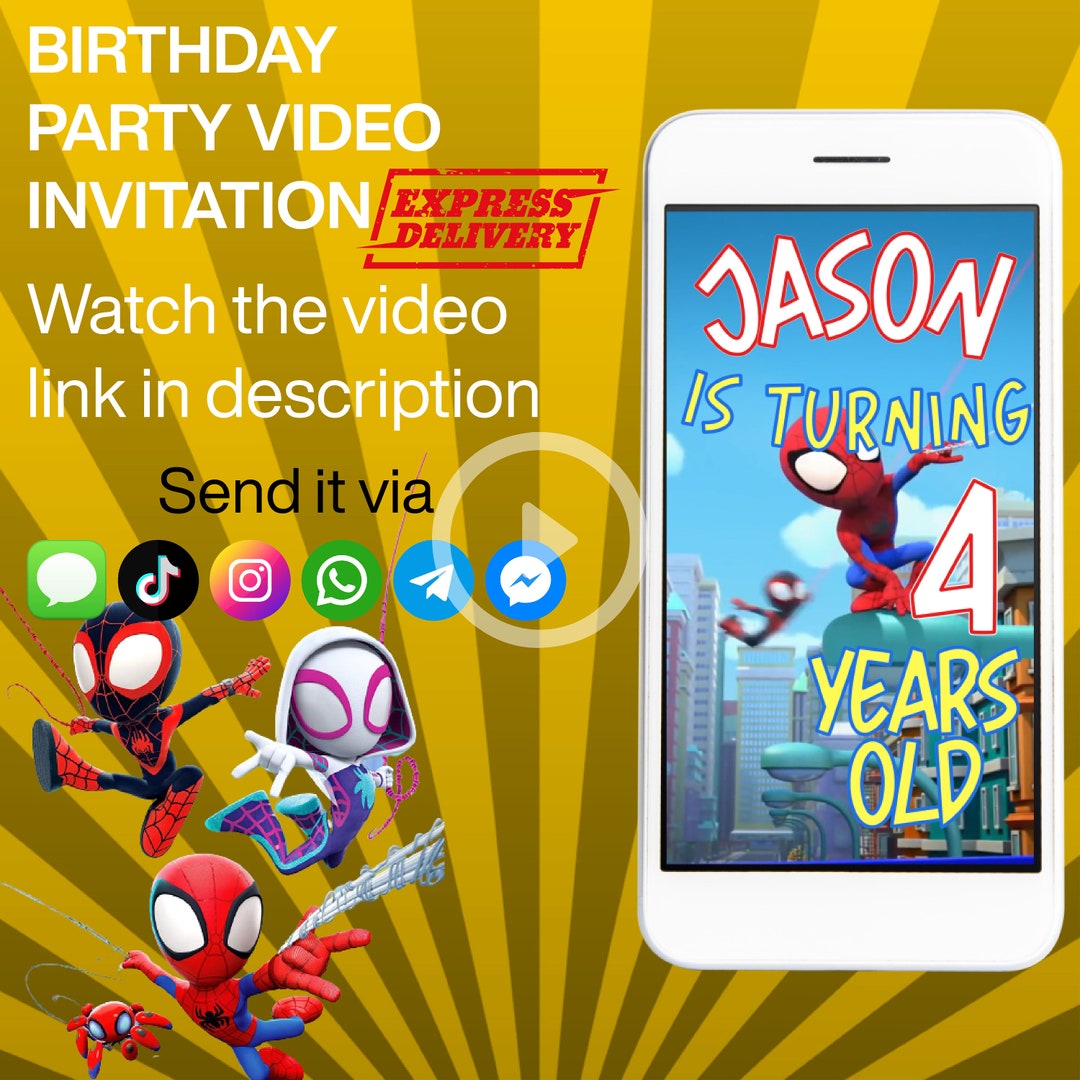 Spidey Birthday Invitation, Amazing Friends Invitation, Animated Video