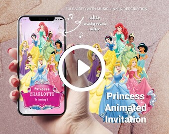 Princess Video Invitation with PHOTO, Princess Birthday Electronic Video Invitation, Princess Baby Shower Video Invitation