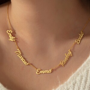 Collar de nombre de familia, collar de nombre múltiple, collar de nombre de niños, collar de abuela, collar de nombre de niños, regalos personalizados para mamá