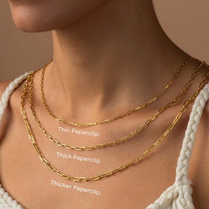 Collana a catena con graffetta in oro 14k, collana a catena spessa, catena con graffetta in argento 925k, collana a catena a maglie in oro, collana a catena girocollo