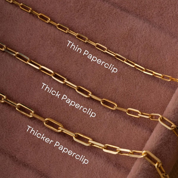 14K Gold Paperclip Chain Necklace, Link Chain Necklace, Gold Chain Necklace, Paperclip Necklace, Layering Chain, Everyday Chain Necklace
