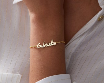 Bracelet prénom délicat, bracelet prénom enfant, bracelet superposé pour femme, bracelet prénom or-argent-or rose, bijoux personnalisés pour elle
