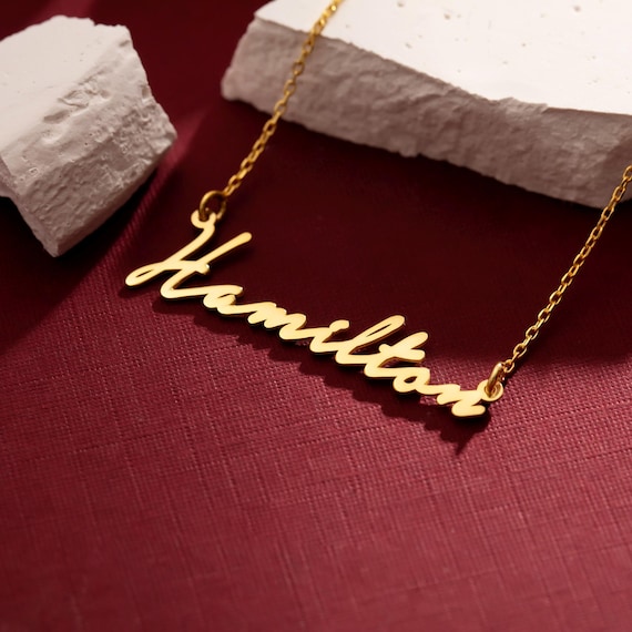 14k Solid Gold Name Necklace, Custom Name Necklace, Nameplate Necklace, Christmas Gifts for Women, Personalized Name Jewelry, Gİfts for Mom