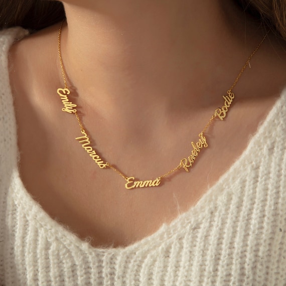 Family Name Necklace, Multiple Name Necklace, Kids Name Necklace, Grandma Necklace, Children Name Necklace, Personalized Gifts for Mom
