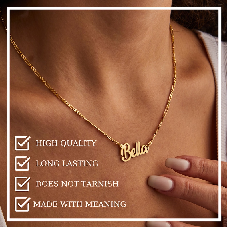 14k Gold Name Necklace, Personalized Gifts For Her, Nameplate Necklace, Custom Name Necklace, Personalized Jewelry for Women image 2