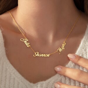 Collar personalizado de 3 nombres, collar personalizado de varios nombres, collar de nombre de familia, collar de nombre de niños, regalos del día de las madres para el collar de mamá