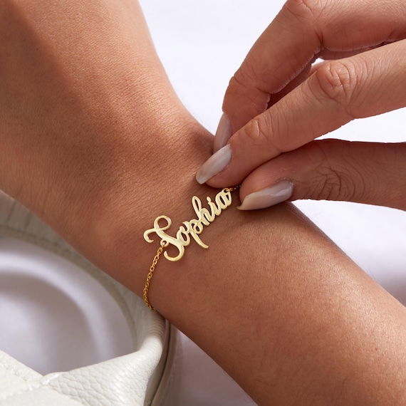 Personalized Gold Name Bracelet, Custom Name Bracelet, Dainty Name Bracelet, Tiny Name Bracelet, Personalized Gifts for Her, Gifts for Mom