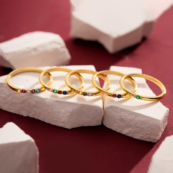 Family Birthstone Ring, Custom Multi Birthstone Ring, Birthstone Stacking Ring, Stackable Birthstone Ring, Personalized Gift For Her