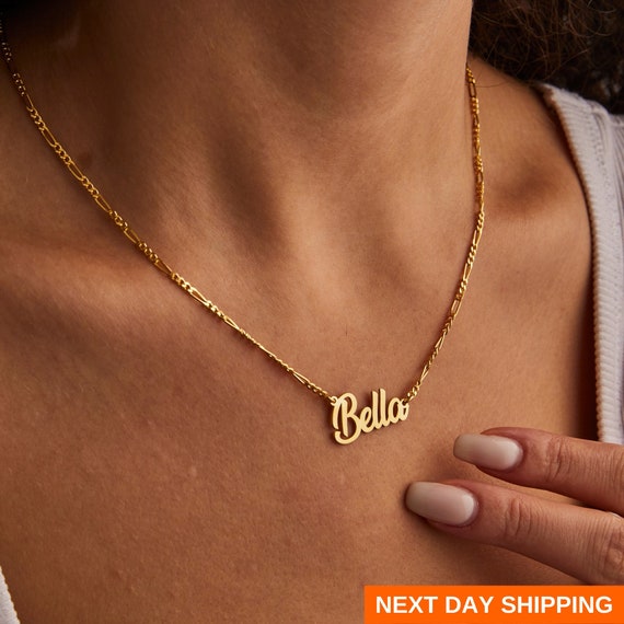 Custom Name Necklace Gold, Name Necklace Gold 14k, Personalized Jewelry for Mom, Personalized Gifts for Her, Women Name Jewelry