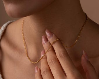 14K Gold Chain Necklace for Women, Twist Chain, Rope Chain