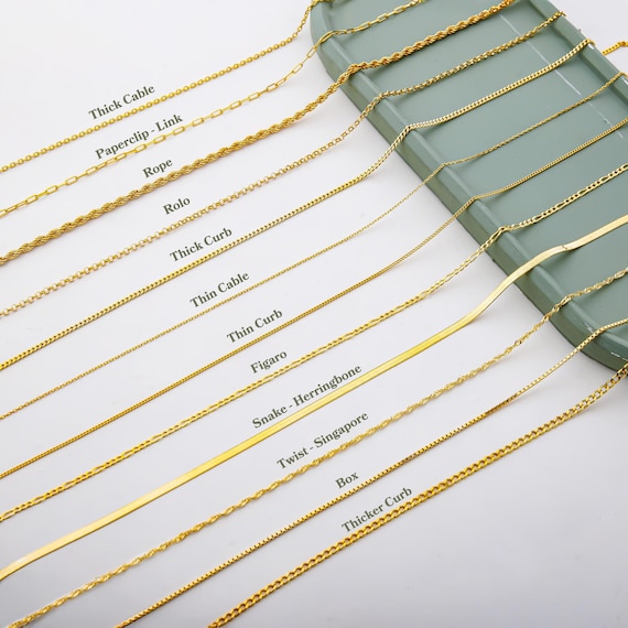 14k Gold Chain Bracelet for Women, Thin Chain Bracelet, Paperclip Chain, Rope Chain, Cuban Chain, Figaro Chain, Simple Gold Bracelet