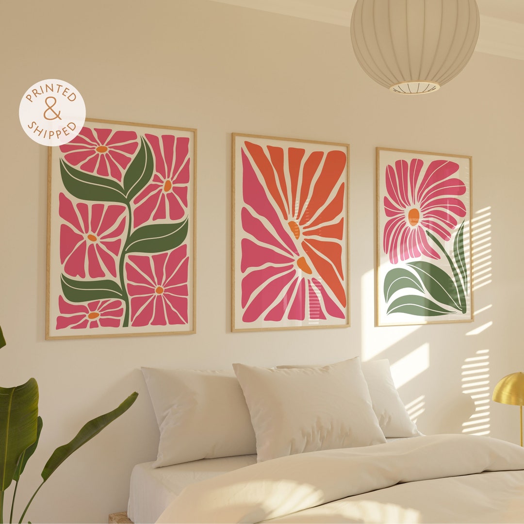 Set of 3 Flower Market Prints, Matisse Print, Wavy Leaves Wall Art ...