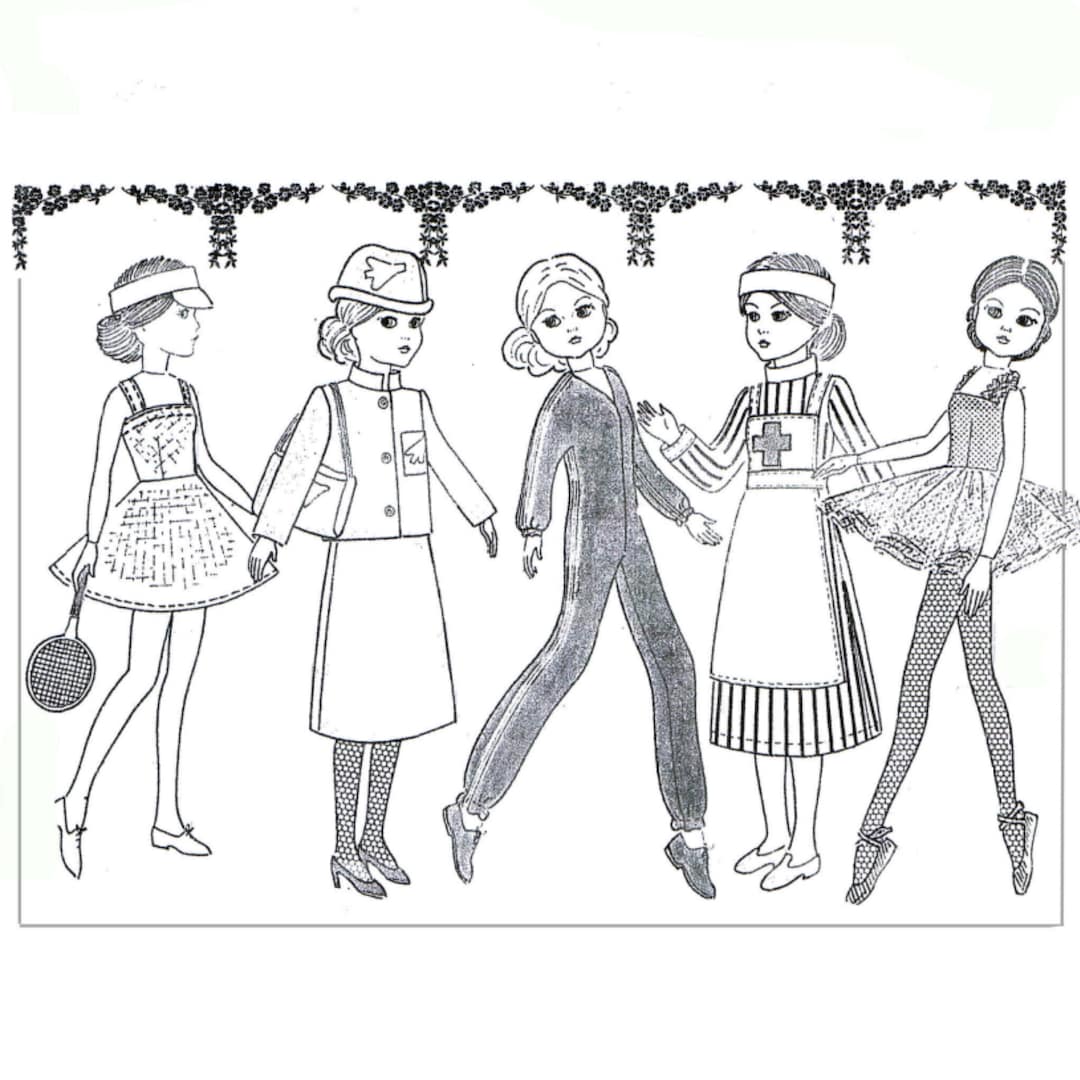 Vintage Doll Sewing Pattern for Barbie Vintage Easy Patterns - Etsy