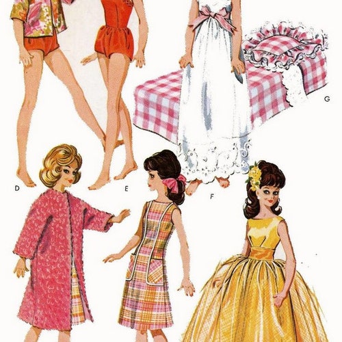 PDF Vintage Sewing Pattern for 12 Inch Dolls Such as Barbie Etsy