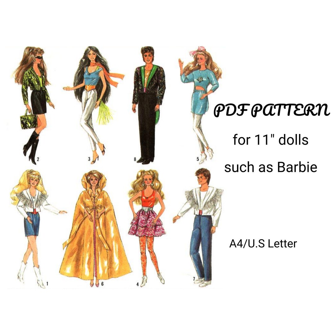Doll Clothes Pattern PDF Sewing Pattern Barbie Doll Clothes Etsy