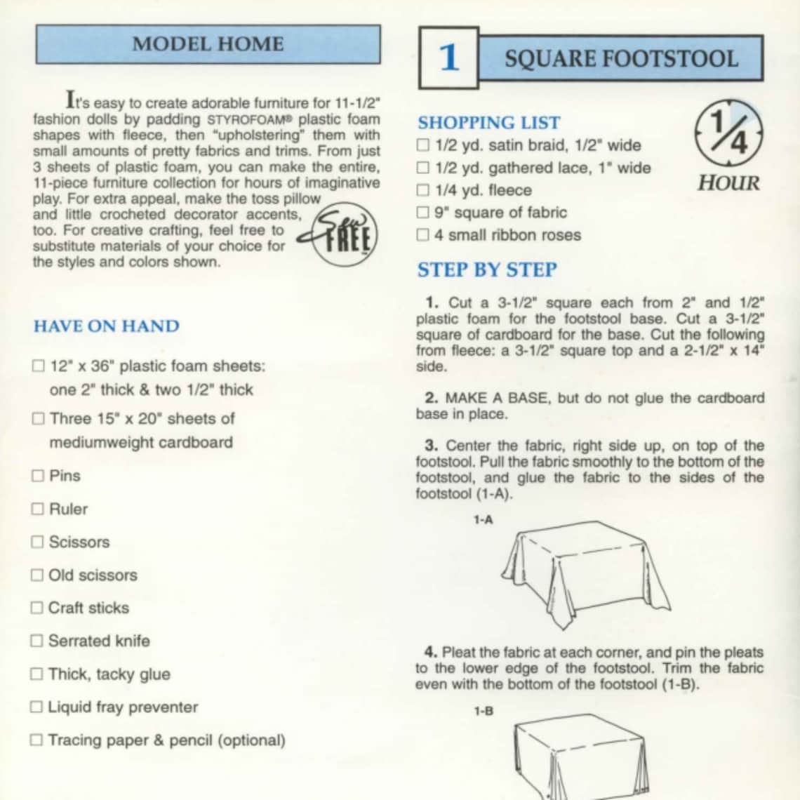 Barbie Furniture Printable Sewing Pattern in PDF - Etsy