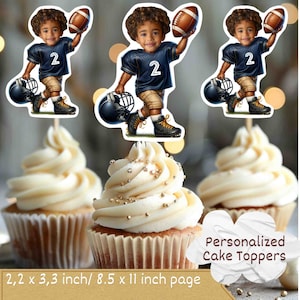 Fußball personalisierte Gesicht Cupcake Toppers, Fußball Cupcake Topper, Sport, benutzerdefinierte Gesicht Cupcake Topper, Kuchendeckel