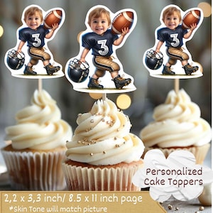 Fußball personalisierte Gesicht Cupcake Toppers, Fußball Cupcake Topper, Sport, benutzerdefinierte Gesicht Cupcake Topper, Kuchendeckel