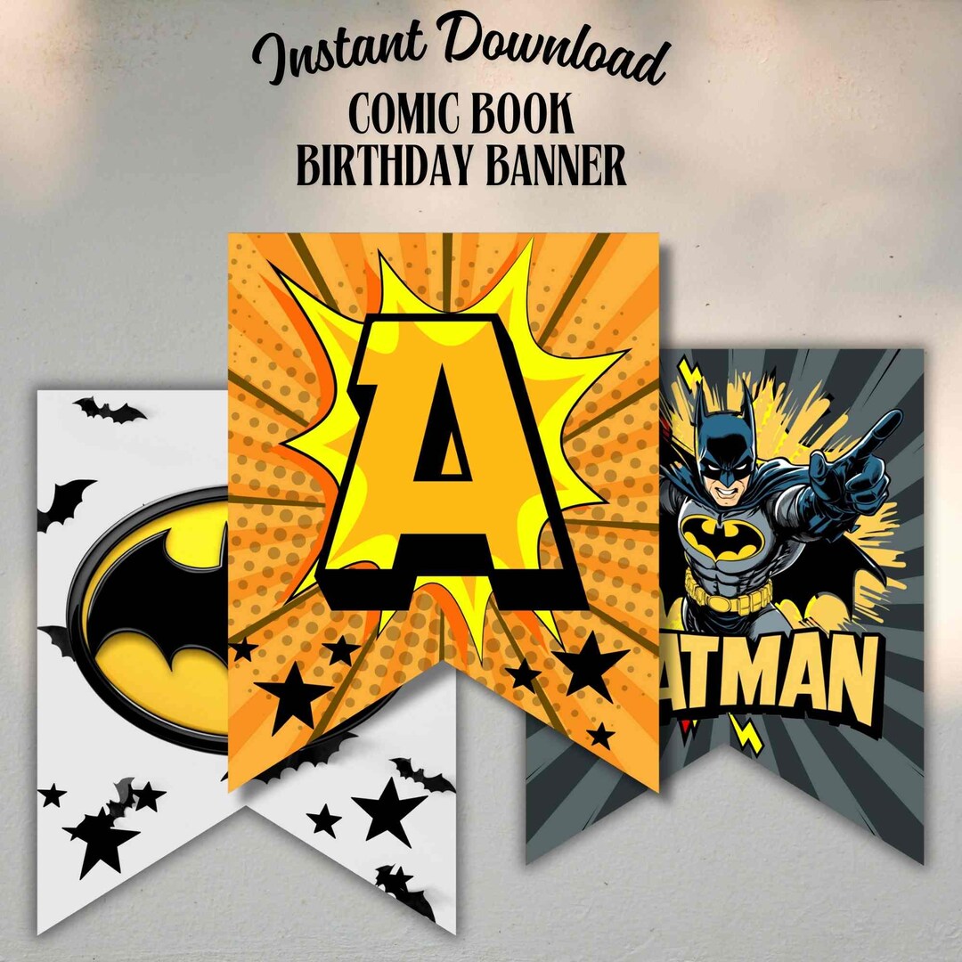 Comic Book Birthday Banner - Etsy