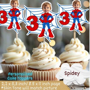 Comic Book Superhero Personalized Face Cupcake Toppers, Custom Baby Face Cupcake Topper, First Birthday Cupcake Topper, Milestone Birthday