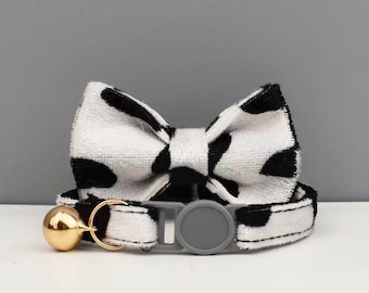 Plaid Cat Collar Bowtie: Personalized Kitten Collar with Engraved Name