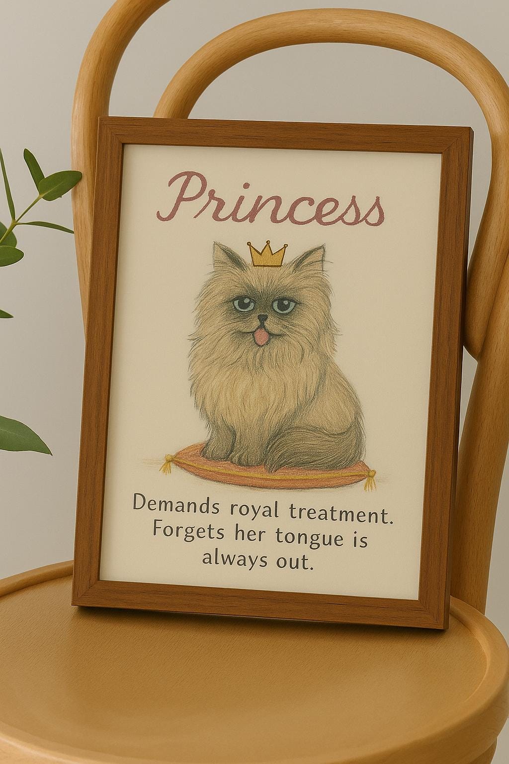 Custom Cat Portrait Cute Cat Poster Personalized Badly Drawn Pet Art ...