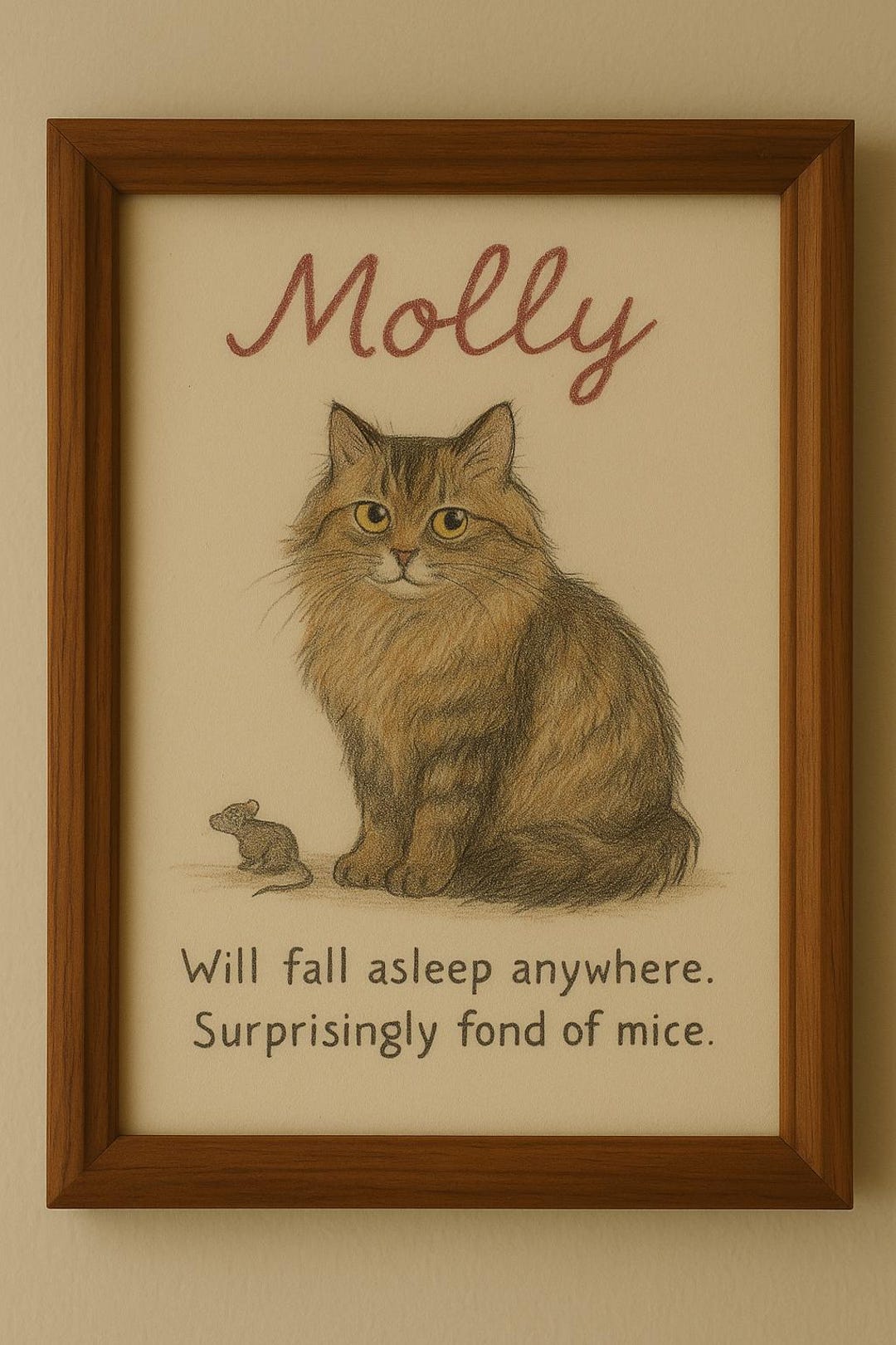 Custom Cat Portrait Cute Cat Poster Personalized Badly Drawn Pet Art ...