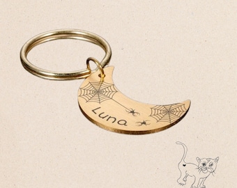 Planchette Pet ID Tag, Personalized Cat Collar Charm, Engraved Spooky Tag