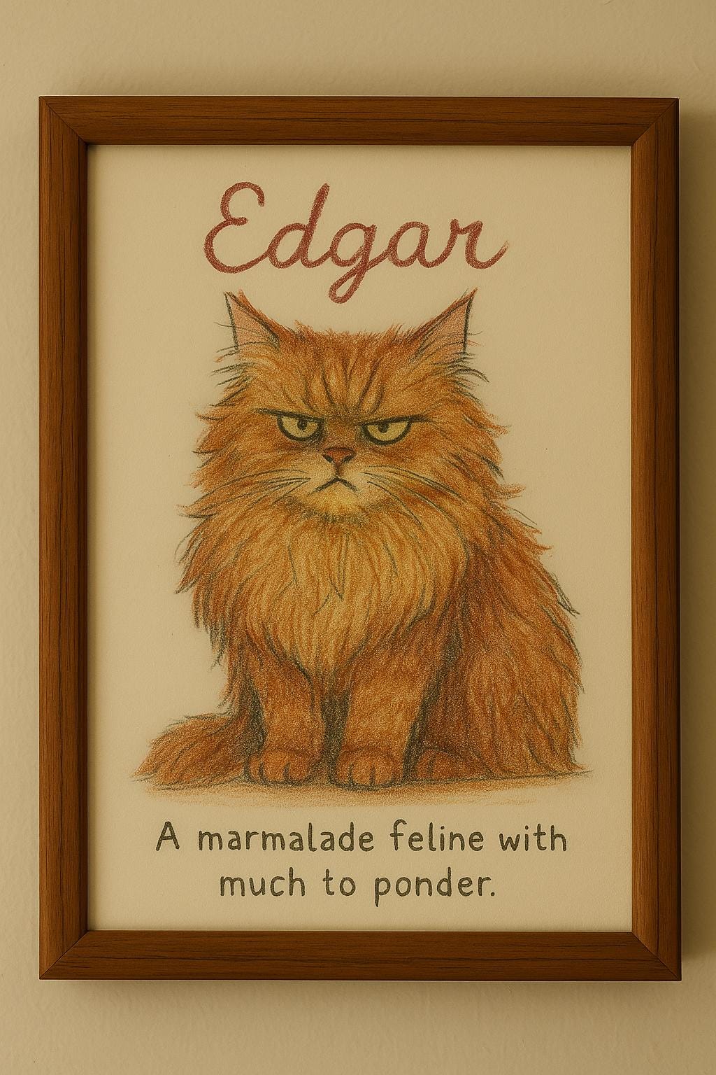 Custom Cat Portrait Cute Cat Poster Personalized Badly Drawn Pet Art ...