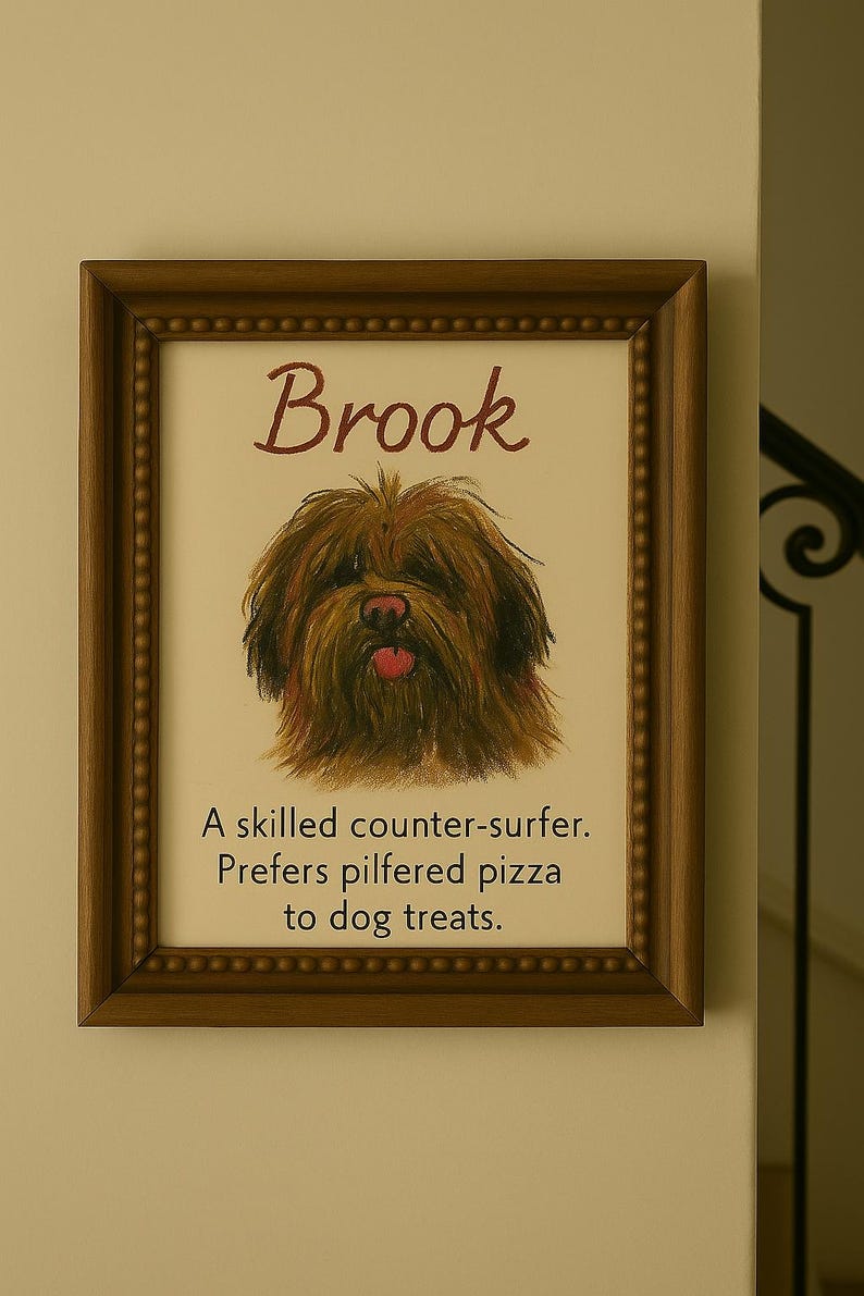 Custom Dog Portrait Cute Dog Poster Personalized Badly Drawn Pet Dog ...