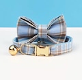 Plaid Cat Collar Bowtie: Personalized Cotton Kitten Collar with Engraved Name product logo