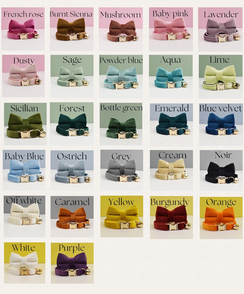 Personalized Cat& Small Dog Collar Bowtie Leash Set, Custom Engraved