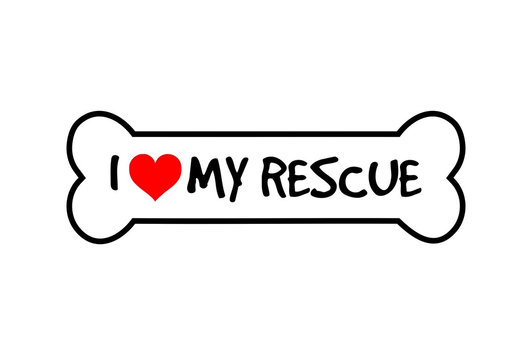 I Love My Rescue Dog for Fridge Dog Bone Shaped Etsy