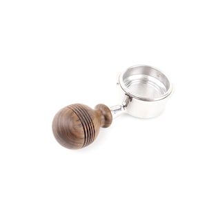 Customizable Wooden Knob Portafilter Handle for Espresso Machines - Black & Walnut Design